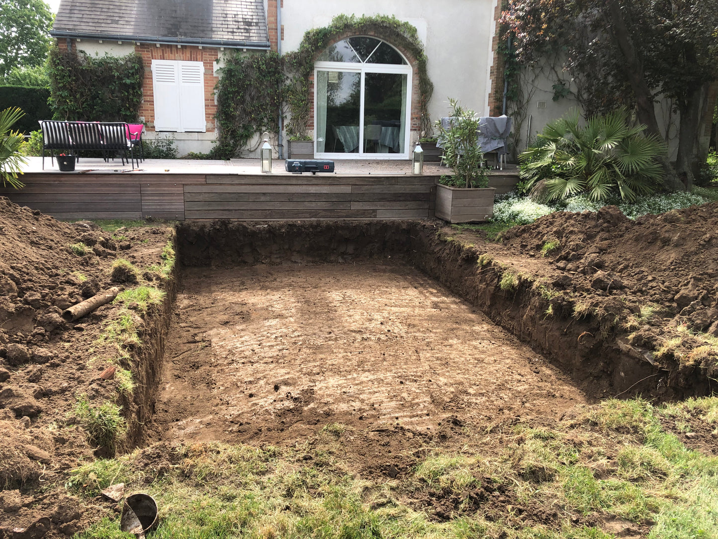 Piscine en bois semi-enterrée 6m x 3m