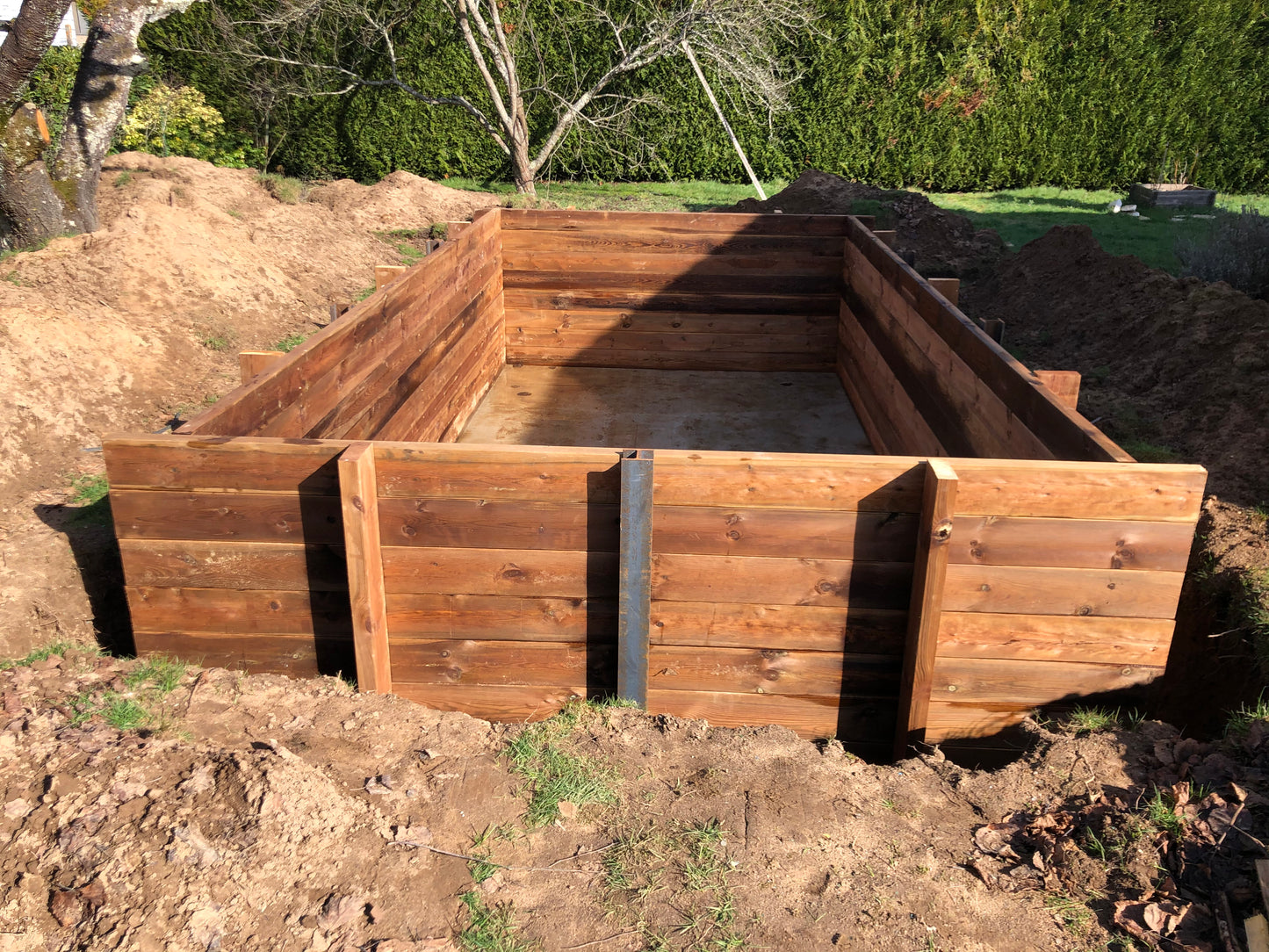 Piscine en bois semi-enterrée 6m x 3m